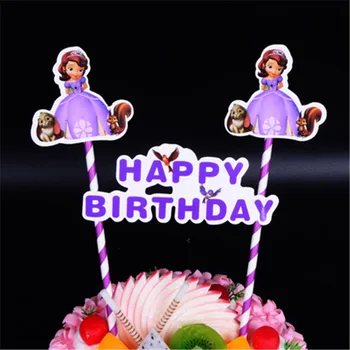 Printesa sofia de ziua fân tort steaguri tort de decorare fată decor petrecere printesa sofia happy birthday cake topper