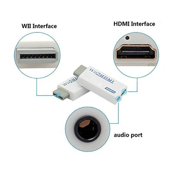 Pentru Wii la HDMI Convertor cu 5ft Cablu HDMI de Mare Viteză Wii2HDMI Adaptor de Ieșire Video și Audio cu Jack de 3,5 mm Audio, Suport pentru Toate