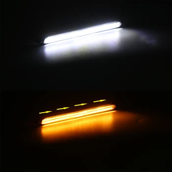 NLpearl 2 buc Universal DRL LED Daytime Running Light Impermeabil Auto Lumina de Asamblare Secvențială Led DRL Lumina de Semnalizare Galben