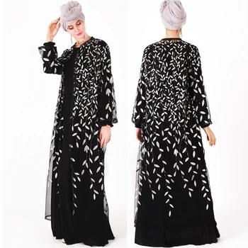 Ochiurilor De Plasă Cu Paiete Caftan Abaya Turcia Halat Dubai Kimono Cardigan Musulmane Hijab Rochie De Abayas Pentru Femei Haine Islamice Ramadan Caftan