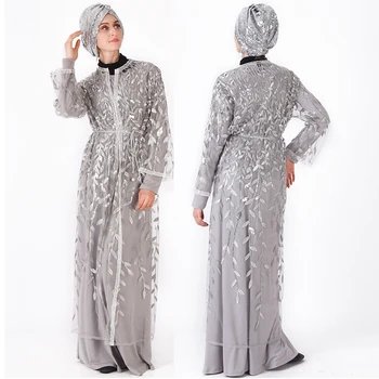 Ochiurilor De Plasă Cu Paiete Caftan Abaya Turcia Halat Dubai Kimono Cardigan Musulmane Hijab Rochie De Abayas Pentru Femei Haine Islamice Ramadan Caftan