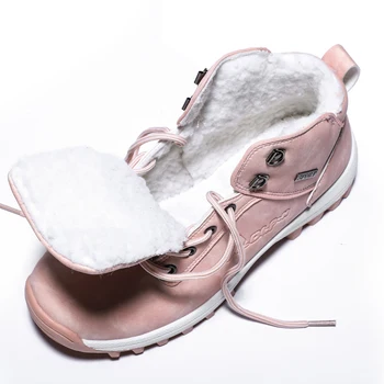 TUINANLE Femei Glezna Zăpadă Cizme de Iarna de Pluș Cald Pene de Cauciuc Platforma Faux Suede Lace-Up Sexy Roz Doamnelor Pantofi Botas Mujer