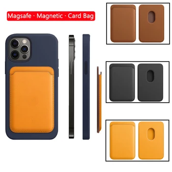 Original Magsafe Geanta din Piele de Caz Pentru iPhone 12 Pro Max Magnetic Cartelei de Telefon Caz pentru iPhone 12 Mini Portofel de Lux Înapoi Cazuri