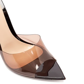 Drestrive Dimensiuni Mari Customiza New Sosire 2021 Vara Pantofi cu Toc Femeie din PVC Subliniat Toe Sandale Femei cu Toc Subtire Papuci
