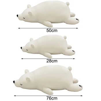 35/55/76cm Urs Polar Copii Jucării de Pluș Lung Perna Umplute Papusa Alb Maro Urs de Dormit Perna Cadou Jucarii pentru Cadou