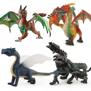 Western plus Dragon cu Trei capete de Dragon Modelul Dinozaur Jucărie cel Mai bun de Crăciun Cadou de ziua de nastere pentru Copii jucarii Copii Figura Colective Jucarii