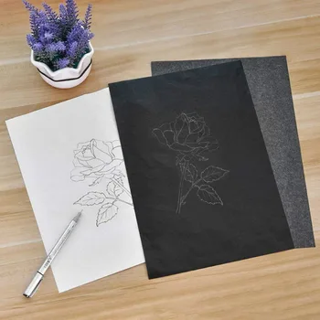 100 De Coli De Grafit Negru A4 Hârtie Carbon Pictură Și Hârtie De Calc Reutilizabile Clar Scris Și Accesorii Pictura