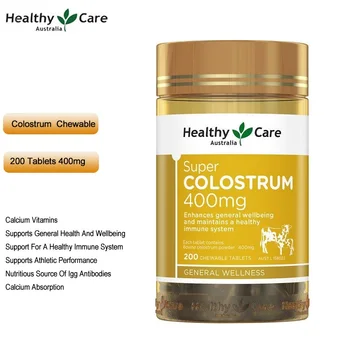 Îngrijire sănătos Colostru Masticabile 400mg tablete 200 IgG Proteine din Lapte de Calciu, Vitamine Copii Adulți bunăstarea Generală a sistemului Imunitar