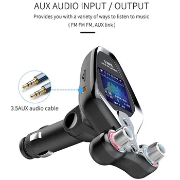 Noi Sosiri Player MP3 Aux 5.0 Bluetooth Transmițător FM, Suport TF Card ID-ul apelantului ecran QC3.0 Handfree Dual USB Încărcător