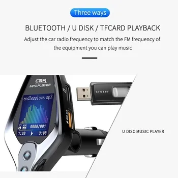 Noi Sosiri Player MP3 Aux 5.0 Bluetooth Transmițător FM, Suport TF Card ID-ul apelantului ecran QC3.0 Handfree Dual USB Încărcător