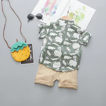 Umor Urs 2020 Nou Băiat de Vară Seturi de Îmbrăcăminte de Moda de Desene animate Drăguț Tricou+pantaloni Scurti+Papion 3PCS Seturi Băieți Copii Haine Copii