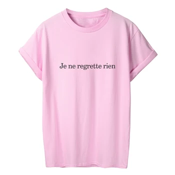 ONSEME Je Ne REGRETTE RIEN Femei t shirt cuvinte franceze harajuku estetice maneca scurta pentru femei T-shirt bumbac bază tricou Q-81