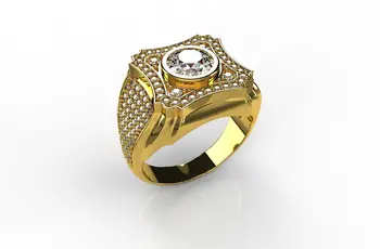 18K Galben Silod Inel de Aur pentru Femei Hiphop/Rock Party Diamant Bijuterii Fine de Lux la Aniversarea de Aur Cocktail Inele Femei