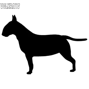 Volkrays Personalitate Autocolant Auto Bull Terrier Silueta Accesorii Reflectorizante Vinil rezistent la apa Decal Argintiu/Negru,7cm*10cm