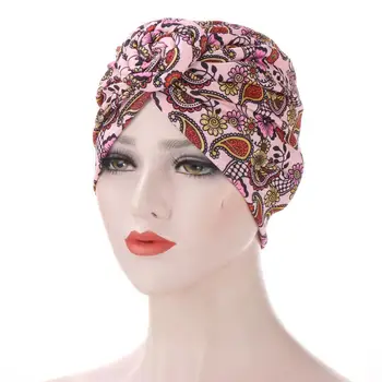 Gogoasa Turban Capace pentru Femei Islamice Bumbac imprimat Văl Pălărie de sex Feminin Bentita Turbane Musulman Capac de sex feminin headwraps Chimioterapie Pălărie