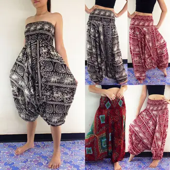 Femei Pantaloni Harem Largi Afgan Genie Indian Aladin Tipărite Talie Mare Moda Pantaloni Plus Dimensiune