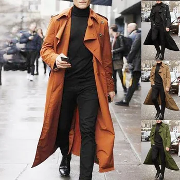 JODIMITTY 2020 Haină Lungă Bărbați Solid Clasic de Geaca de Iarna Barbati Casual Lejere Stil Britanic Palton Streetwear Haina