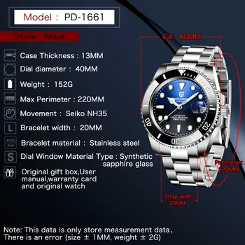 Reloj Hombre PAGANI DESIGN Nou Bărbați Automat Mechanical Ceas 40 mm Sticlă de Safir din Oțel Inoxidabil Scafandri Ceas Bărbați Ceasuri