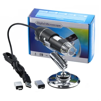 1600/1000/500X Portabile Microscop Digital 8 LED-uri de Laborator Microscop USB Magnifier Două Adaptoare Suport pentru Windows Telefon Android