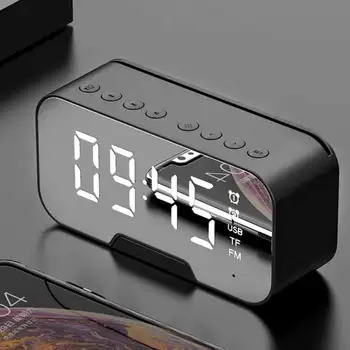 Multifunctional Bluetooth Alarma Ceas cu LED Oglinda Ceas Digital de Alarmă fără Fir Bluetooth Boxe MP3 Radio FM Oglindă Ceas Deșteptător