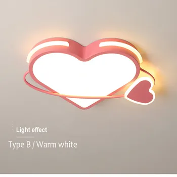 Modern Design Nordic Acrilice LED Lumini Plafon inima Roz în Interior Iluminat cu Lămpi de Tavan pentru Camera Copiilor Camera Fetei Dormitor