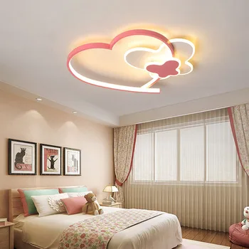 Modern Design Nordic Acrilice LED Lumini Plafon inima Roz în Interior Iluminat cu Lămpi de Tavan pentru Camera Copiilor Camera Fetei Dormitor