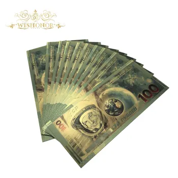 10buc/lot 2018 Nou Design Pentru Rusia Zbor spatial de Bancnote de 100 de Roublse Bancnotelor în Aur 24k Placate cu False Bani și Cadouri