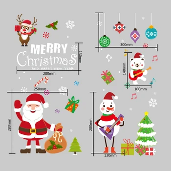Crăciun Fericit Geam Usa Autocolant 2020 Decor De Crăciun Pentru Acasă Ornamente Pentru Pomul De Moș Crăciun, Om De Zăpadă Fericit Nou An 2021