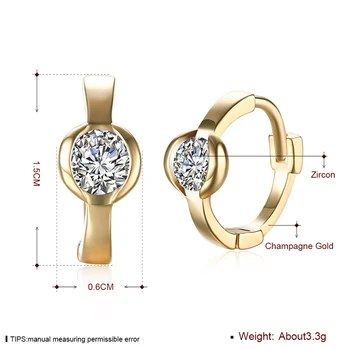 DOTEFFIL Argint 925 cu Aur de 18K cu Diamante AAA Zircon Cercei Pentru Femei Bijuterii de Moda, Nunta, Petrecere de Logodna Cadou