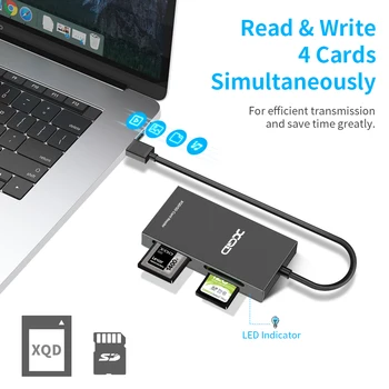 Rocketek USB 3.0/2.0 Dual XQD de Memorie SD card reader Citit 4 cărți în același timp, Sony M/Seria G pentru Windows/Mac OS calculator