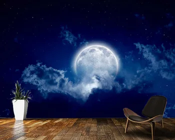 Papel de parede vis Misterios luna nor pe cerul de noapte peisaj natural de fundal,camera de zi dormitor bar murală
