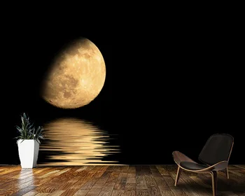 Papel de parede vis Misterios luna nor pe cerul de noapte peisaj natural de fundal,camera de zi dormitor bar murală