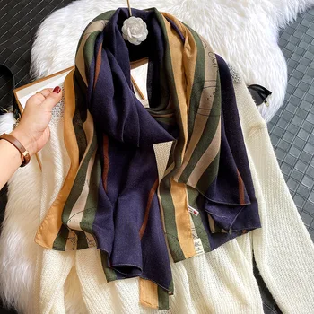 Iarna Șal Eșarfă pentru Femei din Bumbac Hijab Împachetări Bandană Foulard de sex Feminin Design de Imprimare Cald Bentita Eșarfe Pashmina Fulare 2020