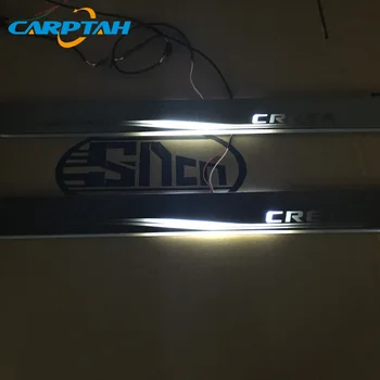 CARPTAH Tapiterie Auto Pedala Părți Exterioare LED Pragului de Ușă Scuff Placa Cale Dinamică Streamer lumina Pentru Hyundai Creta 2016 - 2019