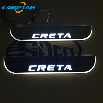 CARPTAH Tapiterie Auto Pedala Părți Exterioare LED Pragului de Ușă Scuff Placa Cale Dinamică Streamer lumina Pentru Hyundai Creta 2016 - 2019