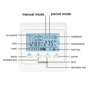 LCD Programabil Săptămânal de Încălzire prin Pardoseală Temperatura Regulator Controler de 16A 230V Aer Neutrale Termostat de Cameră Caldă Universal