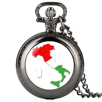Italia Hartă Ceas de Buzunar pentru Femei Aliaj orologio donna Ceas Analogic pentru Bărbați Fob Pandantiv Accesoriu relojes de bolsillo