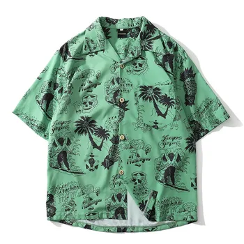 Barbati Tricou Imprimat Vara Retro Maneci Scurte Hawaiian Beach Tricouri Barbati Moda Streetwear Îmbrăcăminte Camisa Hombre Dropshipping