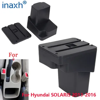 Pentru Hyundai SOLARIS Cotiera 2013 2016 Pentru VERNA Accent Auto Cotiera cutie Depozitare accesorii de Interior cu LED-uri USB