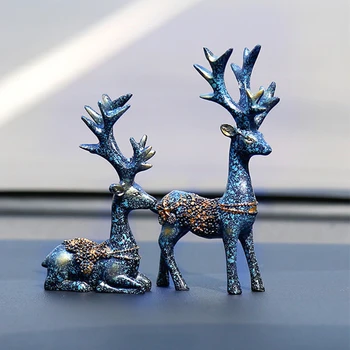 2 buc Ornamente Cuplu Cerb Formă de Rășină Artistică Frumoasă Miniatură Ambarcațiuni Figurina Decor Pentru Magazin de Decorațiuni interioare Meserii