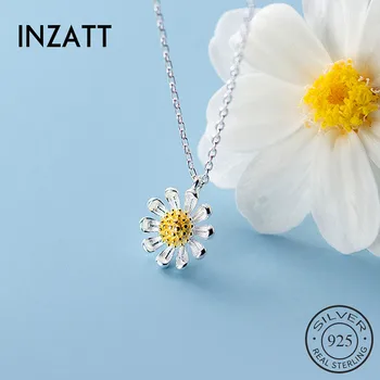 INZATT Real Argint 925 Pandantiv Floare Cravată Colier Pentru Femei de Moda de Petrecere a Plantelor Bijuterii Fine Boem Accesorii