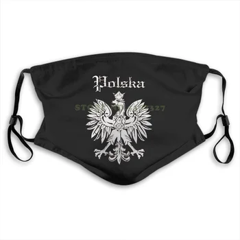 Masca De Fata Meangear Polska Vulturul Polonez Steag Simbol Polonia Moda Design Amuzant Alb Negru Reutilizabile Măști De Protecție