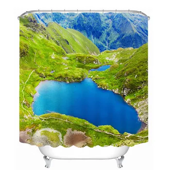 Cele mai recente Produse de Baie de peisaj Peisaj Imprimare 3d Duș Perdele perdele Baie rezistent la apa Accesorii Baie Cortina