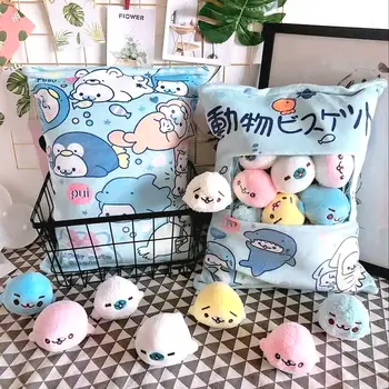 Un sac de 4buc/8pc dulce bomboane, jucării de pluș simulare gustare pernă kawaii sakura iepure de pluș jucărie creativă pentru copii/copilul