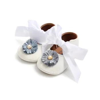 Drăguț Arc Dantelă sus Pantofii Printesa Pentru Fete pentru Copii Infant Toddler Flori Stil Prima Pietoni Copilul Interior Crib Pantofi