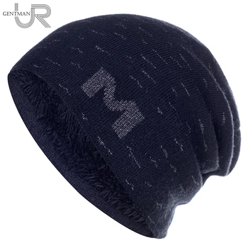 Noi Unisex Pălăria M Scrisoare Elegant De Pălării De Iarnă Pentru Bărbați Și Femei Adăuga Căptușite Cu Blană Cald Schi Capac Beanie Pălărie Tricotate De Sport În Aer Liber