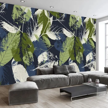 Personalizate 3D Abstract Retro Acuarelă Verde Frunze de Fotografie, pictură Murală Canapea Camera de zi Dormitor Fundal picturi Murale Tapet Decor Acasă