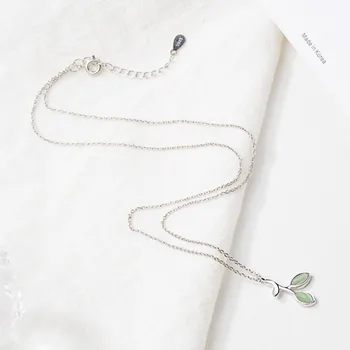 NEHZY argint 925 nou femeie moda bijuterii de înaltă calitate, frunze de cristal zircon opal pandantiv colier cu lungime de 40+3.5 cm