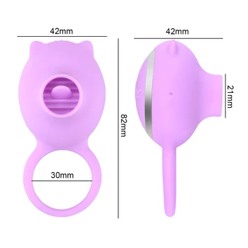OLO 3 Viteze Vagin, Clitoris Stimula Rotație Oral Limba Lins Penis Inel Penis Inel G-spot Masaj Vibrator