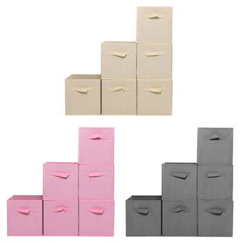 6PCS pliere Non-Țesături cutie de depozitare Dulap Cuburi Compartimente Organizator copil jucărie de stocare containere Birouri pentru Organizare depozitare